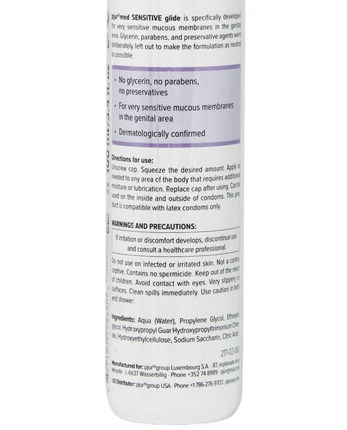 Pjur Med Sensitive Glide Water Based Personal Lubricant - 100 ml Bottle
