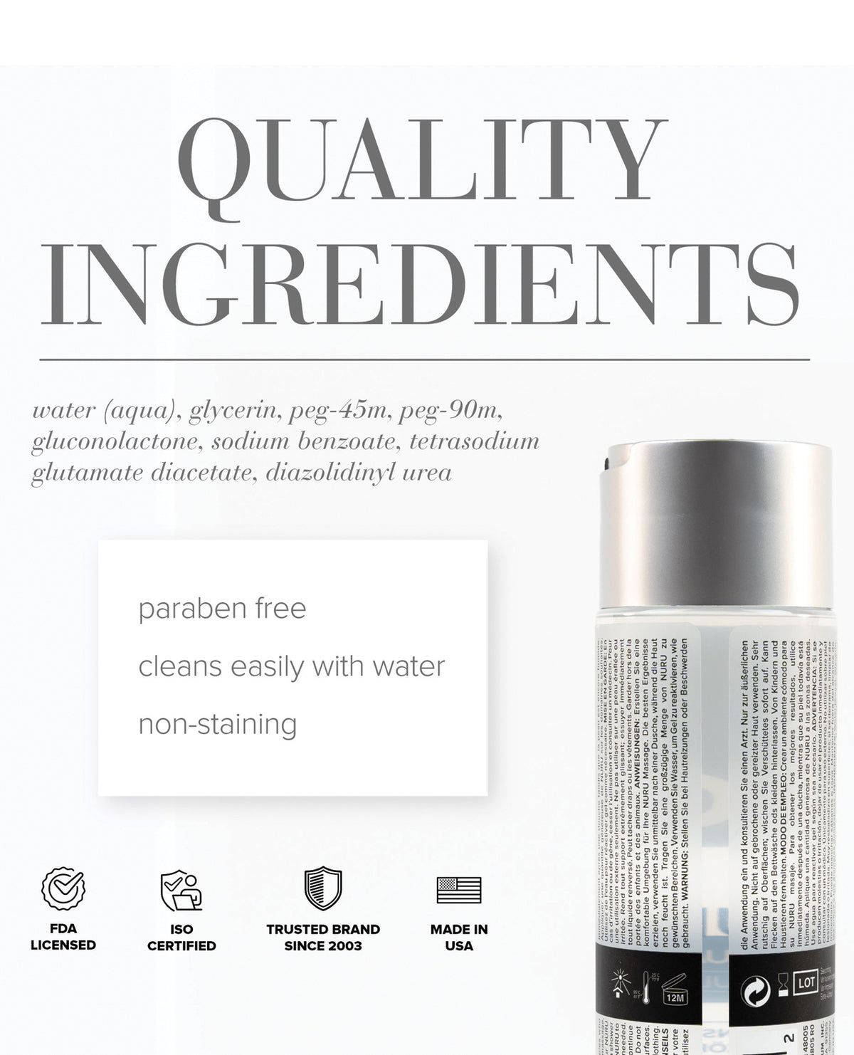 JO Nuru Massage Gel - Fragrance Free Massage 8 oz
