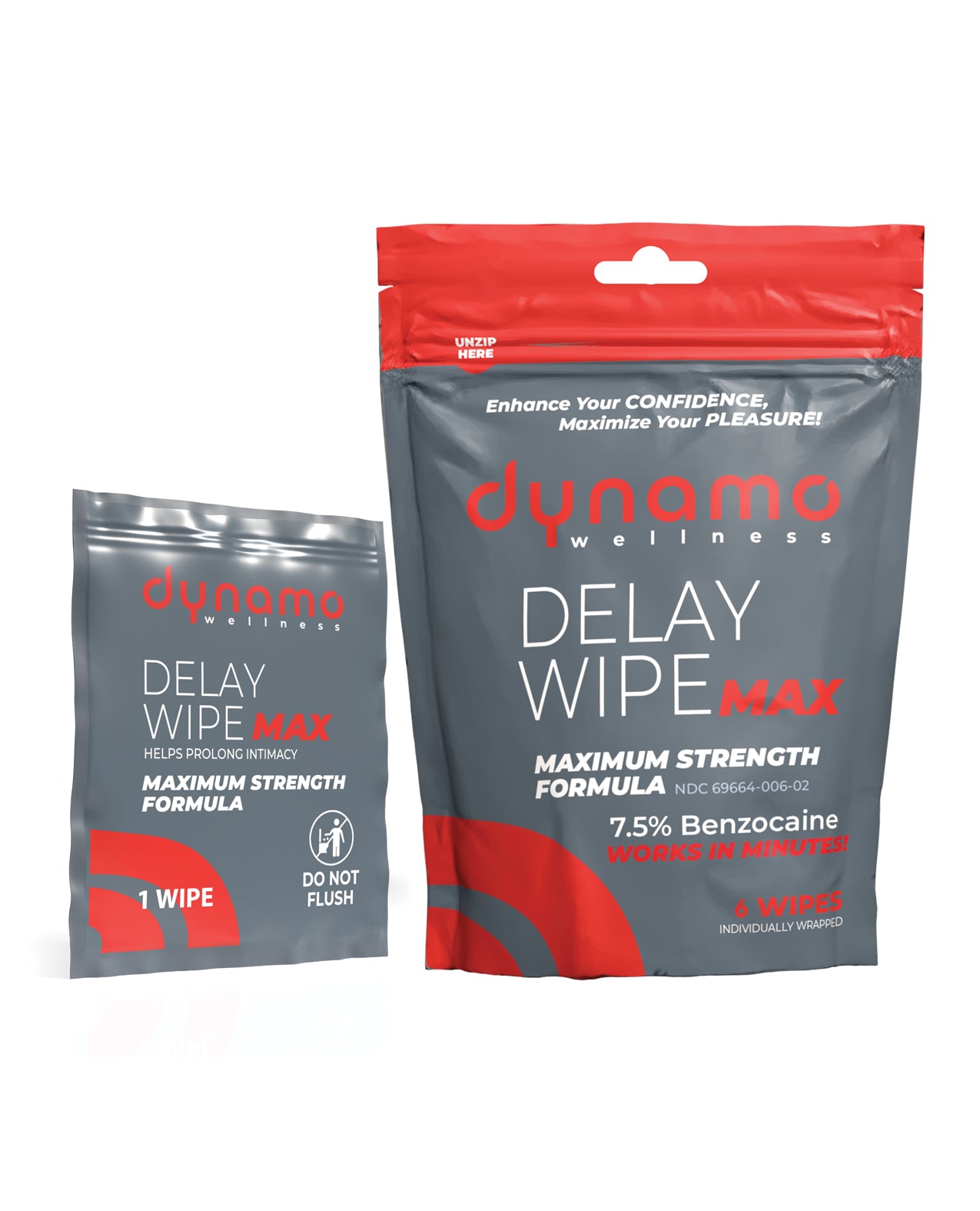 Dynamo Wellness Maximum Strength Delay Wipe 7.5% - 6 Pack